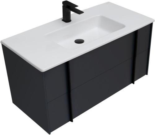 Тумба под раковину Allen Brau Reality 1.32007.AM 100х46х50 подвесная цвет черный - фото 3