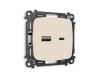 Комплект механизма розетки 2USB A+C 20W (быстрая зарядка) Ambrella Volt Omega (Омега) MO331010