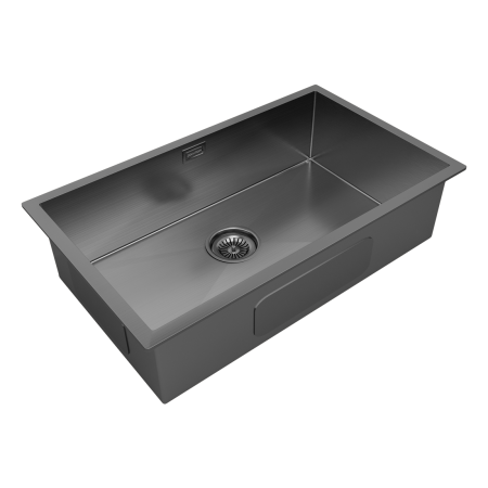 Кухонная мойка Paulmark GERBERG 74 UNI PM257444-GM 70х40 цвет вороненая сталь поверхность брашированная