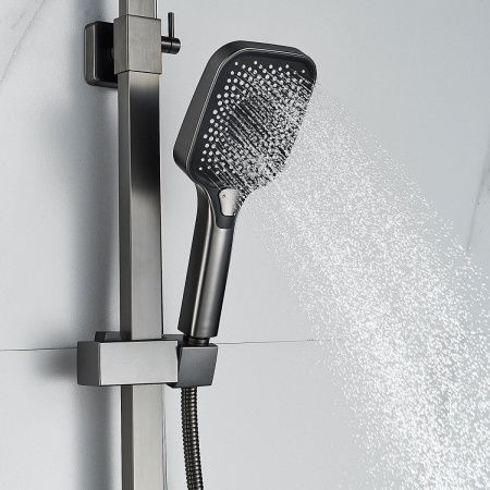 Душевая стойка Shevanik S7036T настенная цвет оружейная сталь