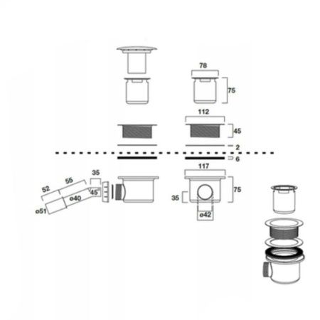 Сифон для душевого поддона Kerasan RETRO 905601 хром