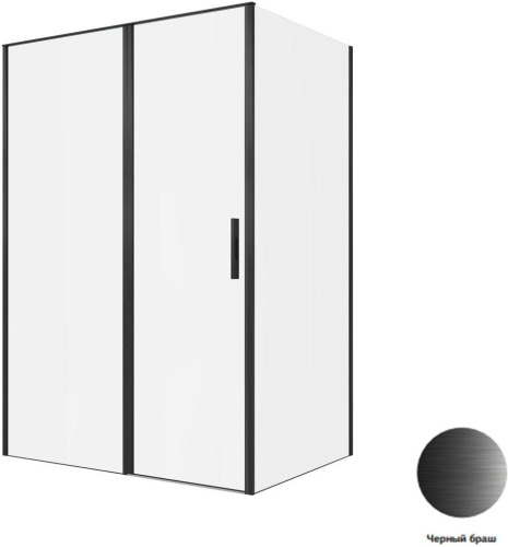 Душевой уголок Allen Brau Priority 3.31036.BBA + 3.31048.BBA 140х100 стекло прозрачное профиль черный без поддона - фото 5