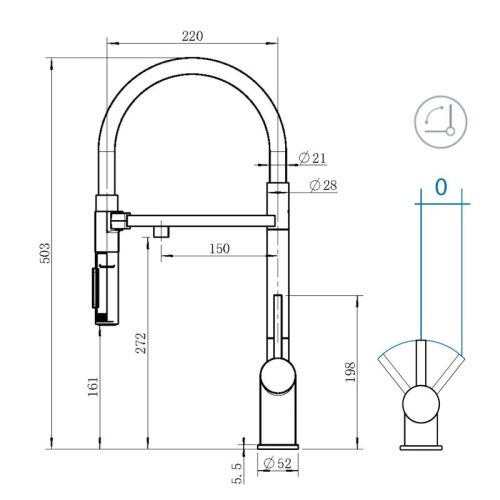Смеситель для кухни Grandex Aqua Choice-S 9020153 на мойку графит - фото 3