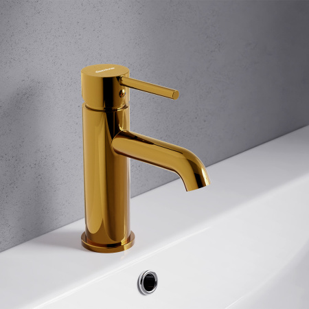 Смеситель Damixa Scandinavian Pure 360210600 на раковину/на столешницу золото без термостата