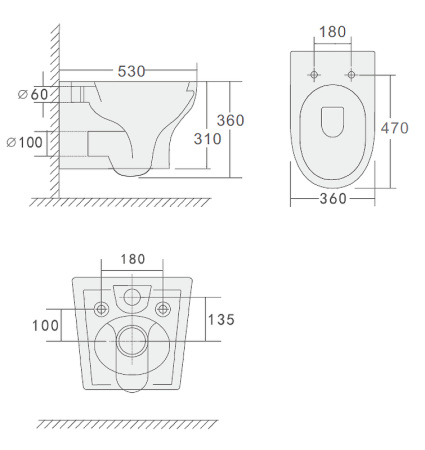 Унитаз подвесной Boheme Fiore 978-SET-2-B цвет черный матовый с сиденьем микролифт безободковый смыв торнадо