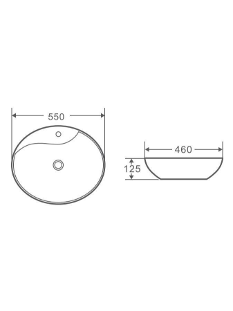 Раковина из сантехнического фаянса WeltWasser WW SK 10000004583 50 см накладная цвет белый 1 отверстие под смеситель