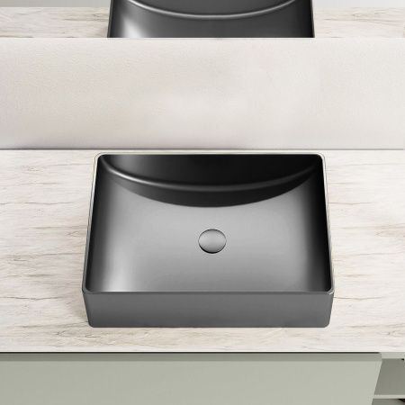 Раковина из нержавеющей стали AltroBagno Futuro AltroBagnoFuturo001014MtGr 50х30 накладная цвет оружейная сталь