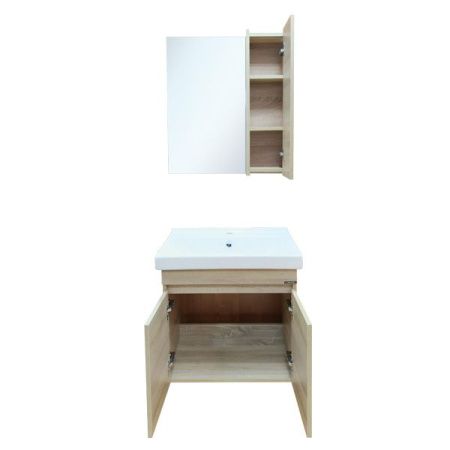 Тумба с раковиной Comforty Тромсе 00004142217CF 60х40 подвесная цвет коричневый