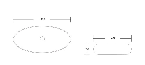 Раковина из сантехнического фарфора MILLEAU BOUTIQUE MU8005-EGBG 61х41 накладная цвет черный с золотом без отверстий под смеситель - фото 2