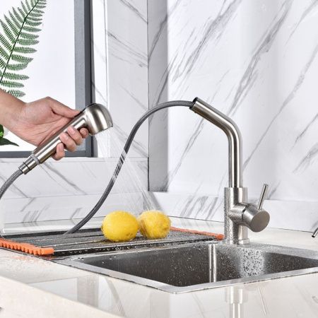 Смеситель для кухни Fashun A56009 на мойку сатин