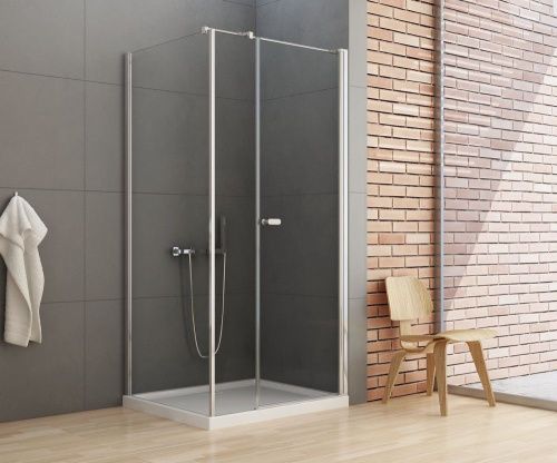 Душевой уголок New Trendy NEW SOLEO Chrome K-0359 100х80 стекло прозрачное профиль хром без поддона - фото 2