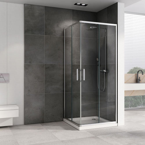 Душевой уголок Abber Schwarzer Diamant AG021005 100х100 стекло прозрачное профиль хром глянцевый без поддона - фото 2