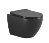 Чаша унитаза подвесная Boheme Nero 961 цвет черный с сиденьем безободковый смыв торнадо