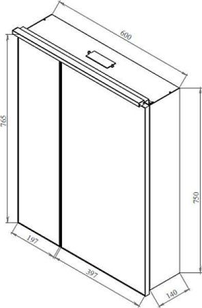 Зеркало-шкаф De Aqua Алюминиум 261757 60х80 подвесной