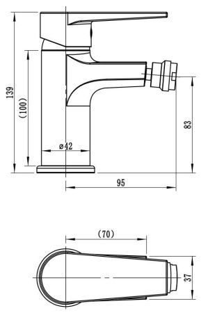 Смеситель Esko BT45B на биде черный