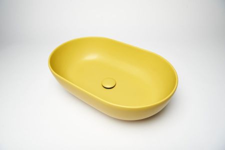 Раковина из сантехнического фарфора Galassia Dream 7308OC 60х40 накладная цвет желтый