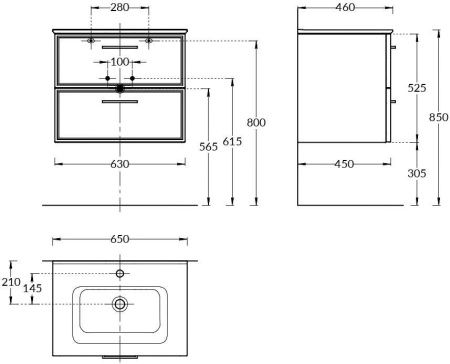 Тумба под раковину Kerama Marazzi GEOMETRICA PIA.CL.65\WHT.M 60х50 подвесная цвет белый