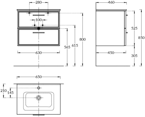 Тумба под раковину Kerama Marazzi GEOMETRICA PIA.CL.65\WHT.M 63х45х53 подвесная цвет белый - фото 2