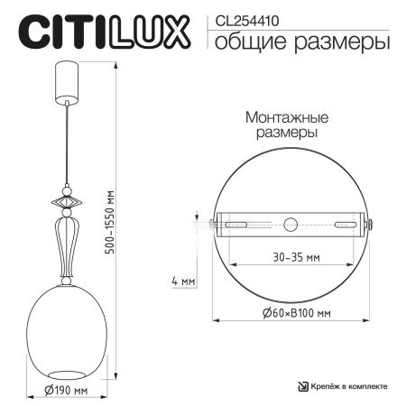 Светильник подвесной Citilux Fernet (Фернет) CL254410