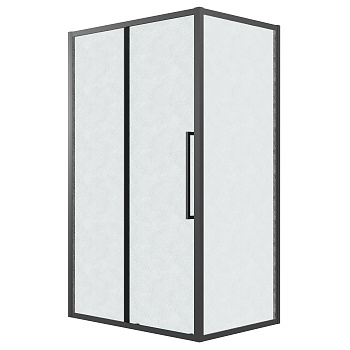 Душевой уголок Grossman Cosmo 120.K33.02.1390.21.02 130х90 стекло текстурное профиль черный матовый без поддона