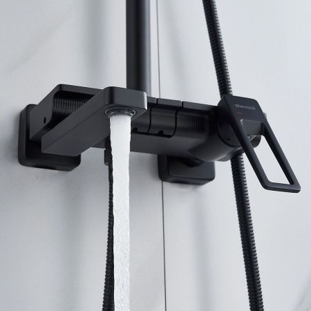 Душевая стойка Shevanik S6826H настенная цвет черный