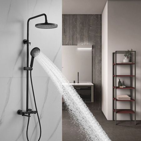 Душевая стойка Shevanik S4726H настенная цвет черный