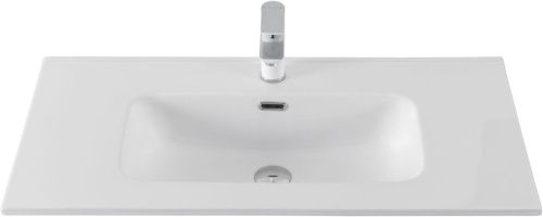 Раковина керамическая Aquanet Flat 00330432 90х50 полувстраиваемая цвет белый 1 отверстие под смеситель