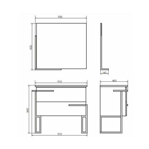 Тумба с раковиной Comforty 00-00004093CF 97x46,5x84 - фото 2