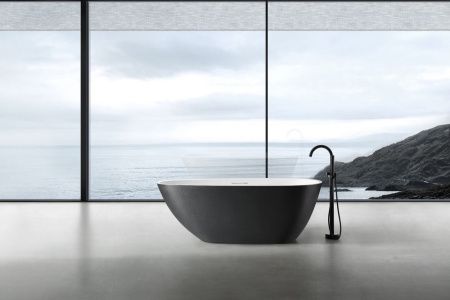 Ванна из искусственного камня Abber Dortmund AM9911BW 170х75 отдельностоящая овальная с каркасом