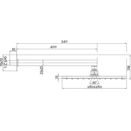 Верхний душ Bossini Cosmo H69598I.073_УЦ 30х50 черный