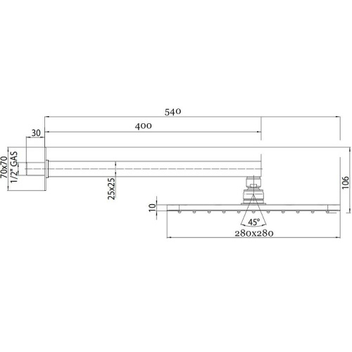 Верхний душ Bossini Cosmo H69598I.073_УЦ черный матовый (незначительные царапины) - фото 3