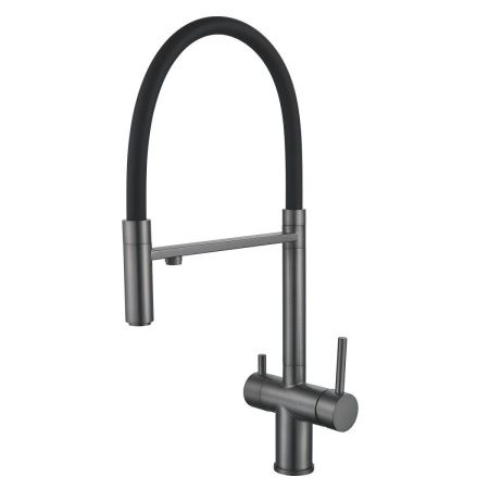 Смеситель для кухни Shevanik S178T на мойку оружейная сталь