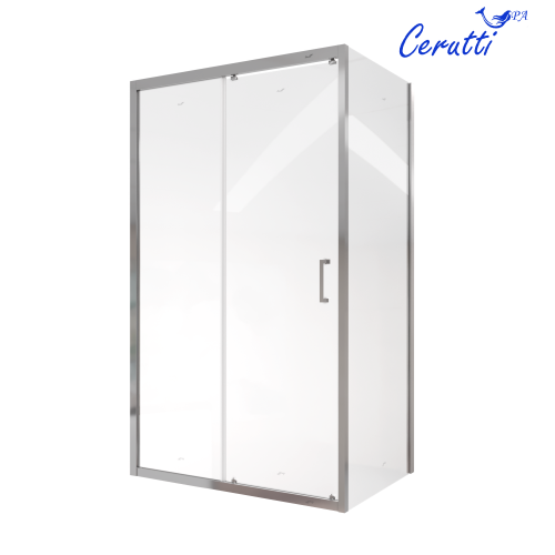 Душевой уголок Cerutti SPA GLORIA120 80х120 стекло прозрачное профиль хром глянцевый - фото 2
