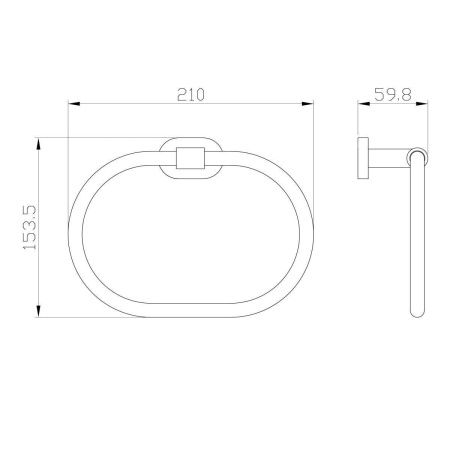 Полотенцедержатель (кольцо) Wonzon & Woghand First WW-8423-LG