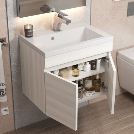 Тумба под раковину Uperwood Eva 3930213460 50х30 подвесная цвет бежевый