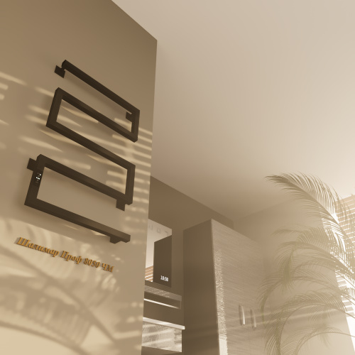 Полотенцесушитель Altasan ШалимарПроф ШалимарПроф8050ЧМ подвесной 51х83 электрический черный муар - фото 4