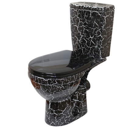 Унитаз-компакт напольный с бачком Rosa Рио Вн УнЧк199 черный с сиденьем каскадный смыв