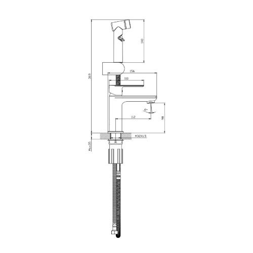 Смеситель Splenka S05 S05.12.06 на раковину черный - фото 3