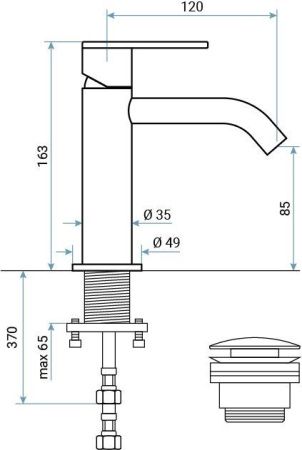 Смеситель Emmevi Filobrass 85003/CR на раковину хром