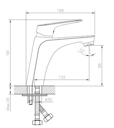 Смеситель Tokito TAKASE TOK-TAK-1011 на раковину хром