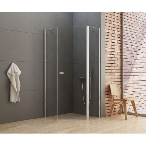 Душевой уголок New Trendy NEW SOLEO Chrome K-0606 80х80 стекло прозрачное профиль хром без поддона - фото 2