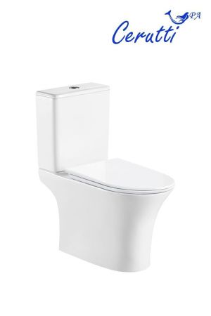 Унитаз напольный с бачком Cerutti SPA CT7193 белый с сиденьем микролифт безободковый каскадный смыв