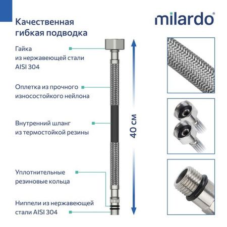 Смеситель Milardo Poli POLSB00M01 на раковину хром