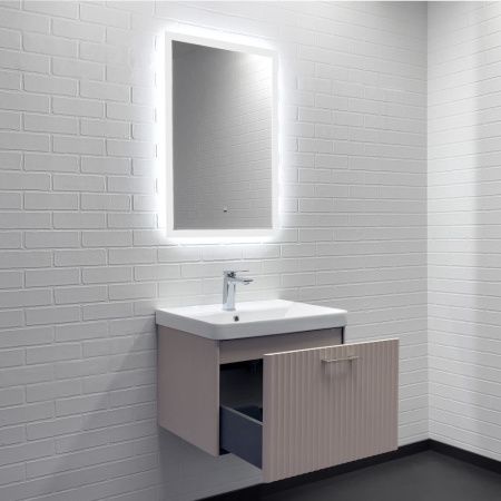 Тумба с раковиной Comforty Ангара 00-00021034CF 60х50 подвесная цвет бежевый