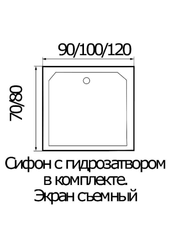Душевой поддон WEMOR 100/80/24 S (10000002428) 100х80 акрил белый - фото 2