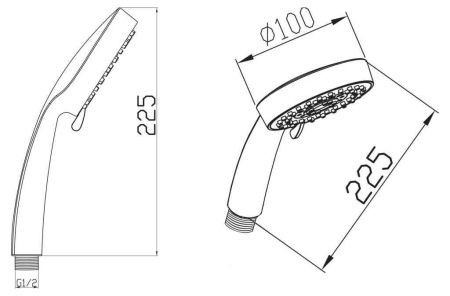 Душевая лейка BelBagno NOVA BB-D1C1 цвет серый