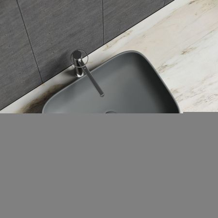 Раковина из сантехнического фарфора Ceramica Nova ELEMENT CN6052MDH 50х40 накладная цвет черный без отверстий под смеситель