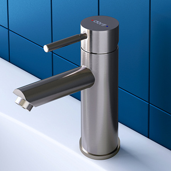 Смеситель Dorff Logic NEW D3002100SS на раковину нержавеющая сталь без термостата