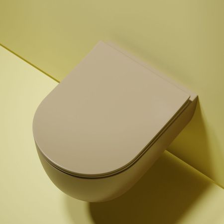 Унитаз подвесной Ceramica Nova MODENA CN6063MC коричневый с сиденьем микролифт безободковый душевой смыв