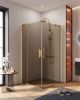 Душевой уголок Cezares SLIDER SLIDER-AH-2-80/90-90/100-BR-BORO 90х80 стекло тонированное профиль золото без поддона